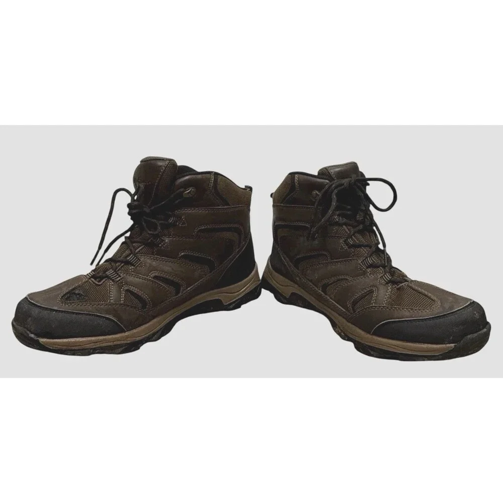 Eddie Bauer Hiking Boots Men 12 Fairmont Waterproof Brown Leather Rugged Outdoor